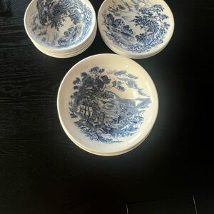 Vintage Blue and White Dinnerware Set